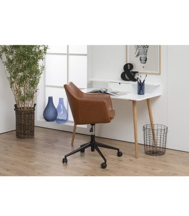 Töötool NORA 58x58xH91cm, brändi, kunstnahk, metall