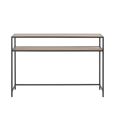 Приставной столик SEAFORD 120x35xH79см, столешница: ламинированная ДСП, цвет: дикий дуб, рама: металл, цвет: черный