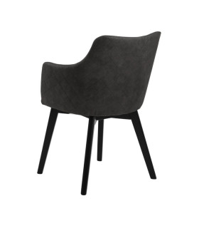 Tool BELLA 62x59xH80cm, tumehall, jalad: tamm, mustaks värvitud