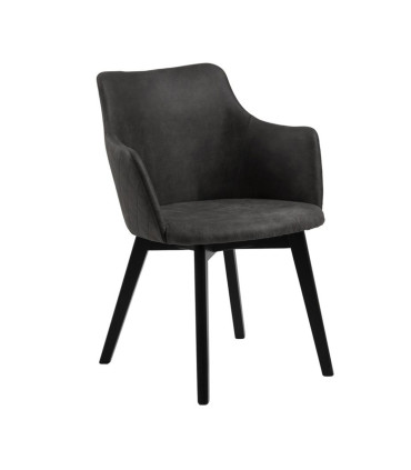 Tool BELLA 62x59xH80cm, tumehall, jalad: tamm, mustaks värvitud