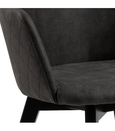 Tool BELLA 62x59xH80cm, tumehall, jalad: tamm, mustaks värvitud