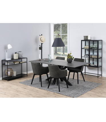 Tool BELLA 62x59xH80cm, tumehall, jalad: tamm, mustaks värvitud