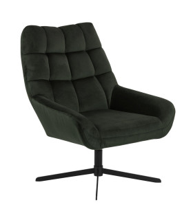 Tugitool PARIS 73x82x88cm, tumeroheline samet, pöörlev, ristjalg: must metall
