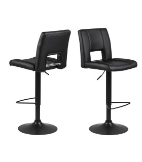 Baaritool SYLVIA 41,5x52xH115cm, must PU/must, materjal: kunstnahk, teras