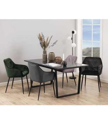 Обеденный стол AMBLE 160x90xH74см, черный мрамор