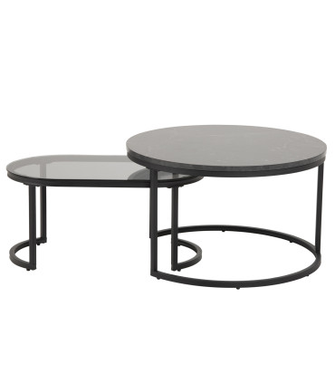 Diivanilauad 2tk SPIRO D70xH42cm, 70x40xH33cm, must