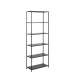 Книжная полка NEWCASTLE, 5 полок, H185см, черная сталь