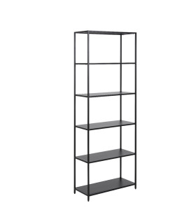 Книжная полка NEWCASTLE, 5 полок, H185см, черная сталь