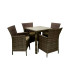 Садовая мебель WICKER стол и 4 стула, тёмно-коричневый