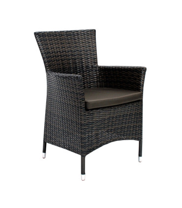 Aiamööblikomplekt WICKER laud ja 2 tooli, tumepruun