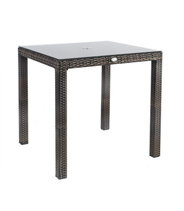 Aiamööblikomplekt WICKER laud ja 2 tooli, tumepruun