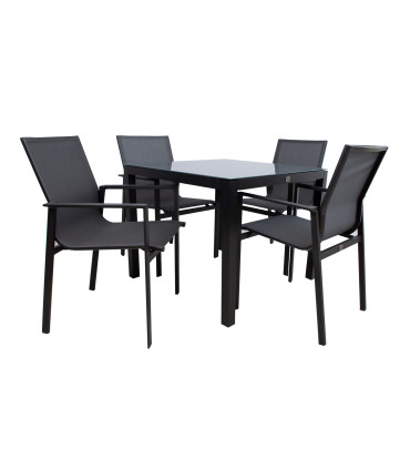 Комплект садовой мебели AMALFI стол и 4 стула (14533), серый