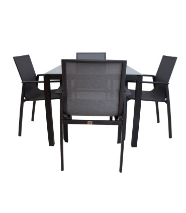 Комплект садовой мебели AMALFI стол и 4 стула (14533), серый