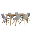 Söögilauakomplekt RETRO 6-tooliga (37022) 190x90xH75cm, puit: tamm, viimistlus: õlitatud.