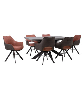 Söögilauakomplekt EDDY laud ja 6 tooli 24502