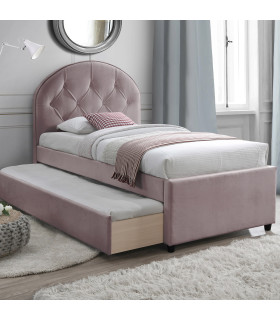 Voodi LARA madratsiga HARMONY UNO 90x200cm, lillakasroosa