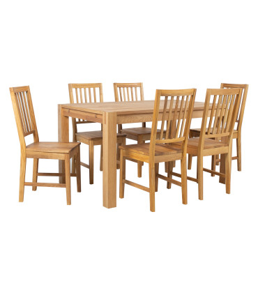 Обеденный набор CHICAGO NEW с 6 стульями (19951) массив дерева / МДФ с натуральным шпоном дуба, промасленный