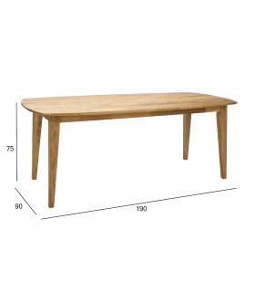 Söögilaud RETRO 190x90xH75cm, tamm