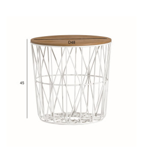 Diivanilaud HELENA D48xH45cm, tammespooniga MDF, metall