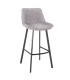 Барный стул NAOMI 43x50,5xH75 / 100см, серая ткань, черные металлические ножки