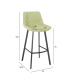 Барный стул NAOMI 43x50,5xH75 / 100см, зеленая ткань, черные металлические ножки