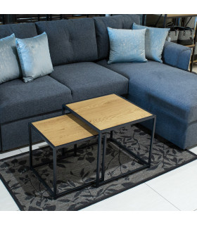 Придиванный столик SEAFORD 2шт, cтолешница: мебельная пластина с ламинированным покрытием, цвет: дуб, рама: металл, цвет