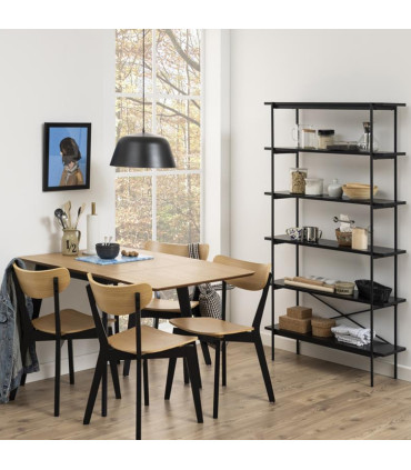 Tool ROXBY tamm/must, 45x55xH79,5cm, tammespoon, puit