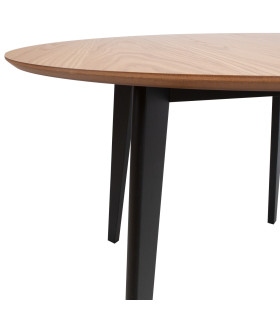 Söögilaud ROXBY D105xH76cm, tamm/must