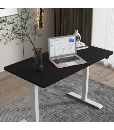 Töölaud ERGO 1-mootoriga 140x80xH71-121cm, must/hõbehall