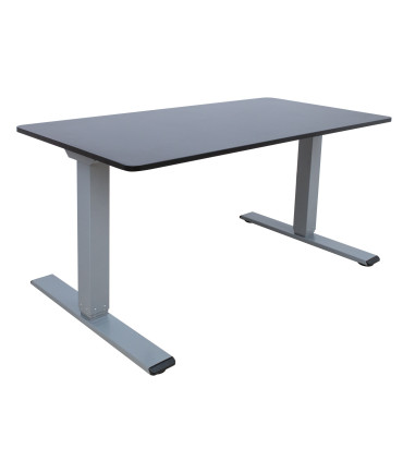 Töölaud ERGO OPTIMAL 2-mootoriga 140x80xH62-127cm, must/hõbehall