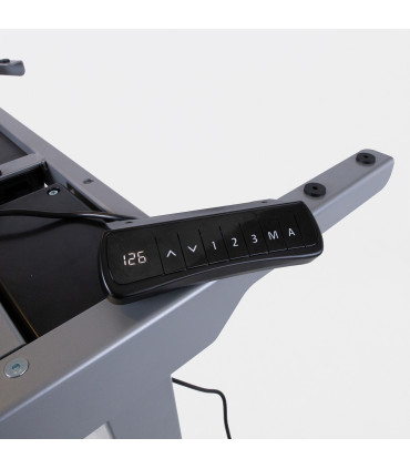 Töölaud ERGO OPTIMAL 2-mootoriga 140x80xH62-127cm, must/hõbehall