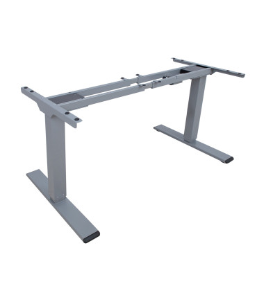 Töölaud ERGO OPTIMAL 2-mootoriga 140x80xH62-127cm, must/hõbehall