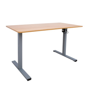 Töölaud ERGO OPTIMAL 1-mootoriga 120x60xH71-116cm, tamm/hõbehall