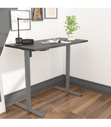 Töölaud ERGO OPTIMAL 1-mootoriga 120x60xH71-116cm, must/hõbehall