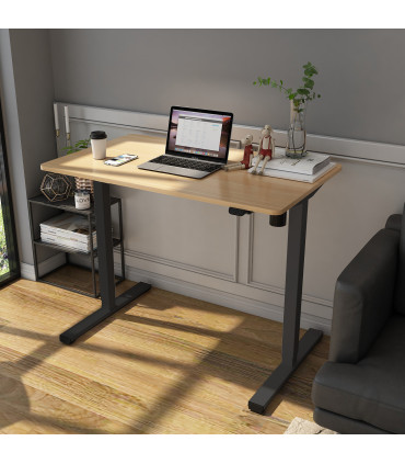 Töölaud ERGO OPTIMAL 1-mootoriga 120x60xH71-116cm, tamm/must