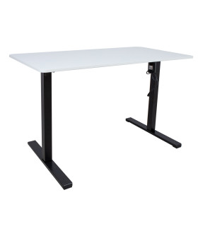 Töölaud ERGO OPTIMAL 1-mootoriga 120x60xH71-116cm, valge/must