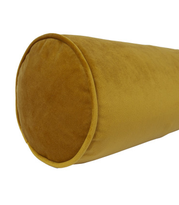 Рулонная подушка VELVET D18x50см, горчично-желтая