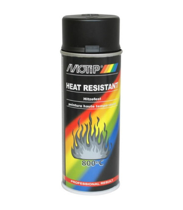 Kuumakindel värv Thermo Spray 800°C must 400ml, Motip