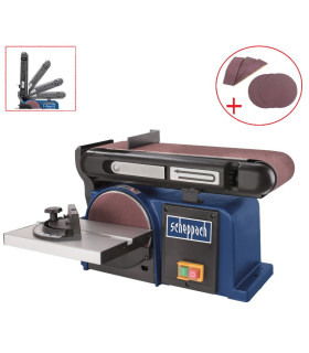 Lint- ja ketaslihvmasin BTS900 + lihvkettad, -paberid, Scheppach
