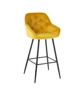 Baaritool BRITA 53x55xH109cm, kollane samet