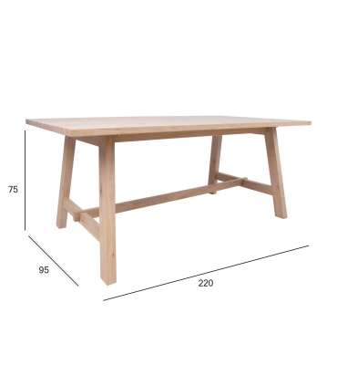 Söögilaud BERGEN 220x95xH75cm, hele tamm