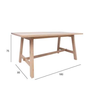 Söögilaud BERGEN 180x95xH75cm, tammespooniga mööbliplaat, puit