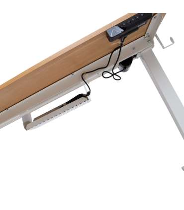 Töölaud ERGO 1-mootoriga 120x60xH73-121cm, tamm/valge