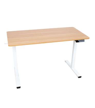 Töölaud ERGO 1-mootoriga 120x60xH73-121cm, tamm/valge