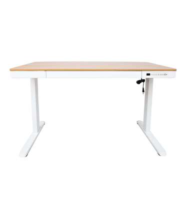 Письменный стол ERGO с 1 мотором 120x60xH72-121см, белый/дуб