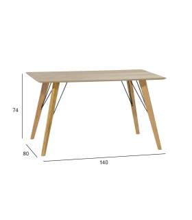Söögilaud HELENA 140x80xH74cm, tamm