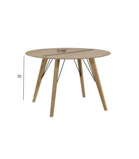 Обеденный стол HELENA D100xH75см, дуб