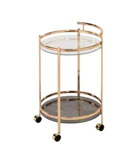 Serveerimislaud GENUA D52xH79cm, kuldne, teras, klaas