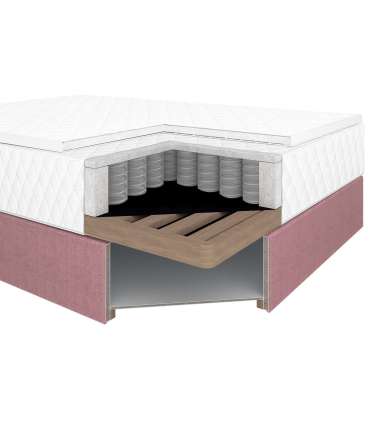 Кровать LEVI 120x200см, с матрасом, розовый