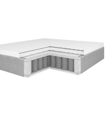 Kontinentaalvoodi LEONI 160x200cm, madratsiga, hall, 162x210xH121cm